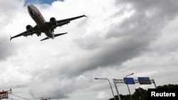 A Boeing 737 Max airplane of Brazilian airline GOL Linhas Aereas prepares to land at Salgado Filho airport in Porto Alegre, Brazil, Dec. 9, 2020. 