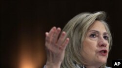 US Secretary of State Hillary Clinton at a hearing on Capitol Hill, March 2, 2011