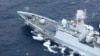 中国海军岳阳号导弹护卫舰在广东汕尾海域参加中国与泰国的联合军演。（2019年5月6日）