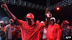 Samura Kamara, pendant la campagne à Mekeni, dans le nord de la Sierra Leone, le 5 mars 2018.