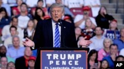 Le candidat républicain Donald Trump lors d’un rassemblement à Fort Lauderdale, Florida, 10 août 2016.