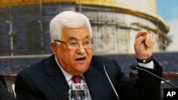 Presiden Palestina Mahmoud Abbas di Ramallah, Tepi Barat, 30 April 2018. (Foto: dok).
