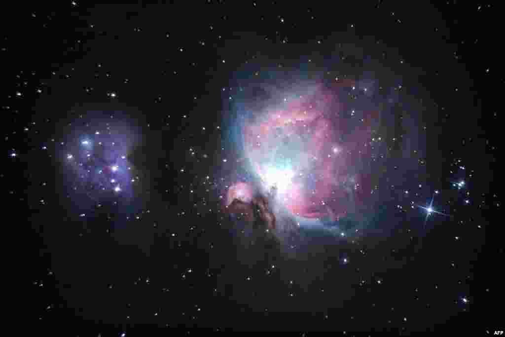 La nébuleuse d&#39;Orion, vue de Bago en Birmanie, le 23 décembre 2017.