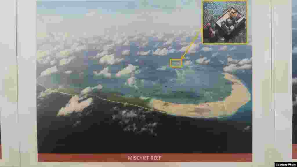Philippine military's images of China's reclamation in the Spratlys, Mischief Reef. (Armed Forces of the Philippines)