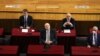 Lebanon's Prime Minister Najib Mikati attends a parliamentary session, to discuss the new cabinet's policy program and hold a vote of confidence at UNESCO Palace in Beirut, Lebanon, Sept. 20, 2021. 
