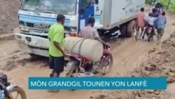 Otomobilis, Chofe Kamyon Gaz Plenyen pou Sityasyon Mòn Grangil ki Lakoz Wout Nasyonal Bloke 