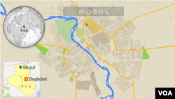 ផែនទី​បង្ហាញ​ពី​ក្រុង Mosul នៅ​ប្រទេស​អ៊ីរ៉ាក់។ អ៊ីរ៉ា់ក់​ទាមទារ​ឲ្យ​​តួកគី​ដក​ទ័ព​ចេញពី​ក្រុង​នេះ។