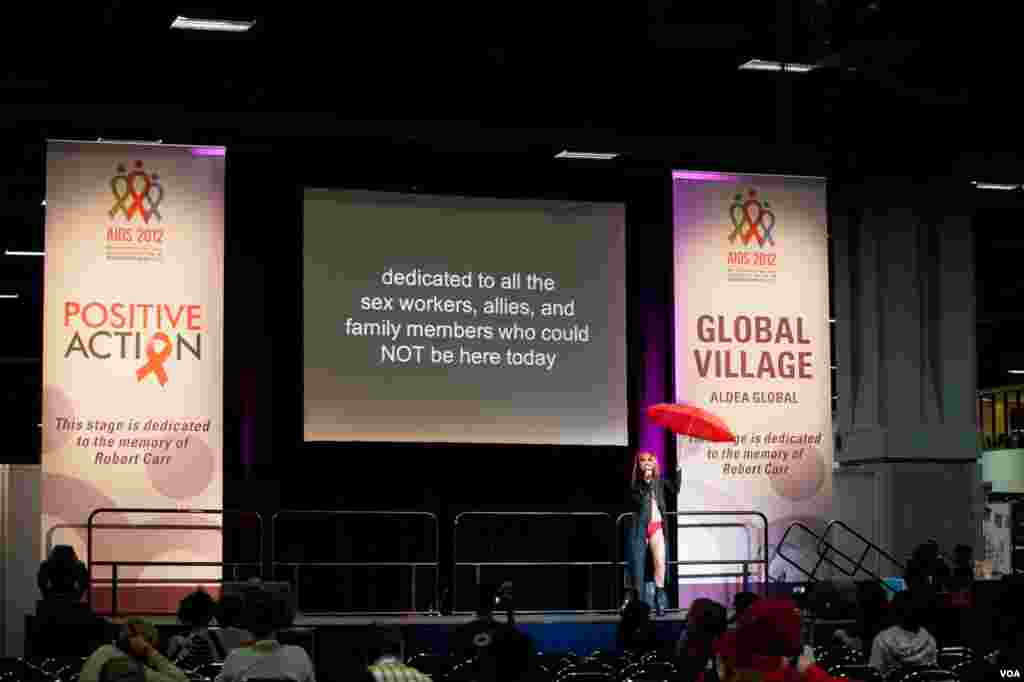 A variety of art, dancing, and performances can be found in the Global Village at AIDS 2012. 