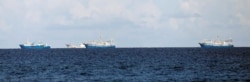 Chinese vessels are pictured in disputed South China Sea, April 21, 2017.
