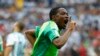 Nigeria's Ahmed Musa celebrates after scoring his team's second goal against Argentina during their 2014 World Cup Group F soccer match at the Beira Rio stadium in Porto Alegre June 25, 2014.