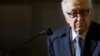 UN peace envoy to Syria Lakhdar Brahimi attends a press conference June 25, 2013 in Geneva