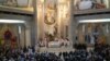 Six days of prayers and vigils ahead of the canonization of John Paul II kicks off at the church that bears his name where he served as bishop, in Krakow, Poland, April 22, 2014. (Jerome Socolovsky/VOA)