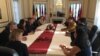 Chum Bunrong, the Cambodian Ambassador to the US and his delegates are holding an unofficial meeting with the US Ambassador to Cambodia, William Heidt and his delegates at the Cambodian Embassy in the United States on August 26, 2015. (Meng Kimseng/VOA Khmer)