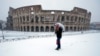 Rare Snow Fall in Rome, Schools Closed and Transport Limited