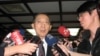 台湾外交部长林永乐3月4日回答记者问题(申华拍摄)