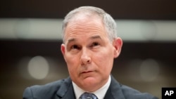 FILE - Then-Environmental Protection Agency Administrator Scott Pruitt appears before a Senate subcommittee on Capitol Hill in Washington, May 16, 2018. 